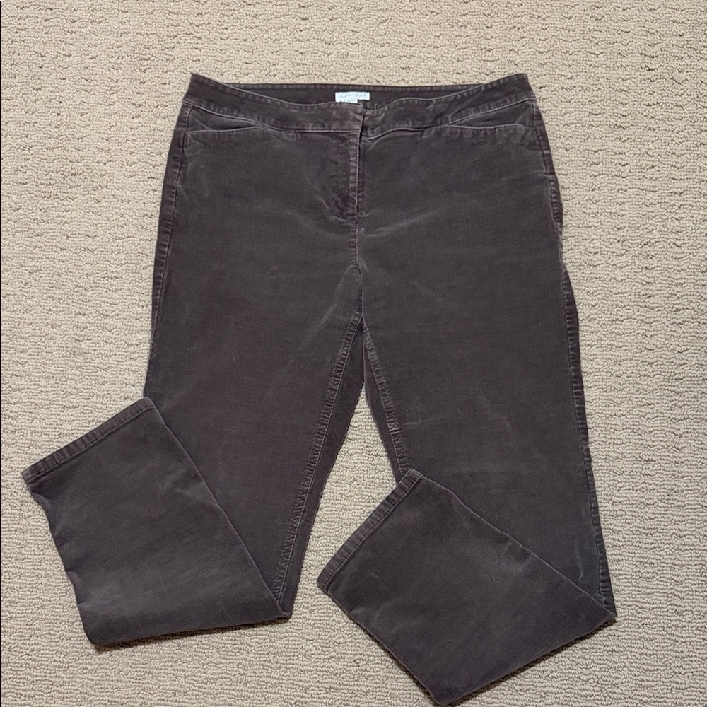 J. Jill Brown Straight Leg Corduroy Pants, Size 10 Petite.